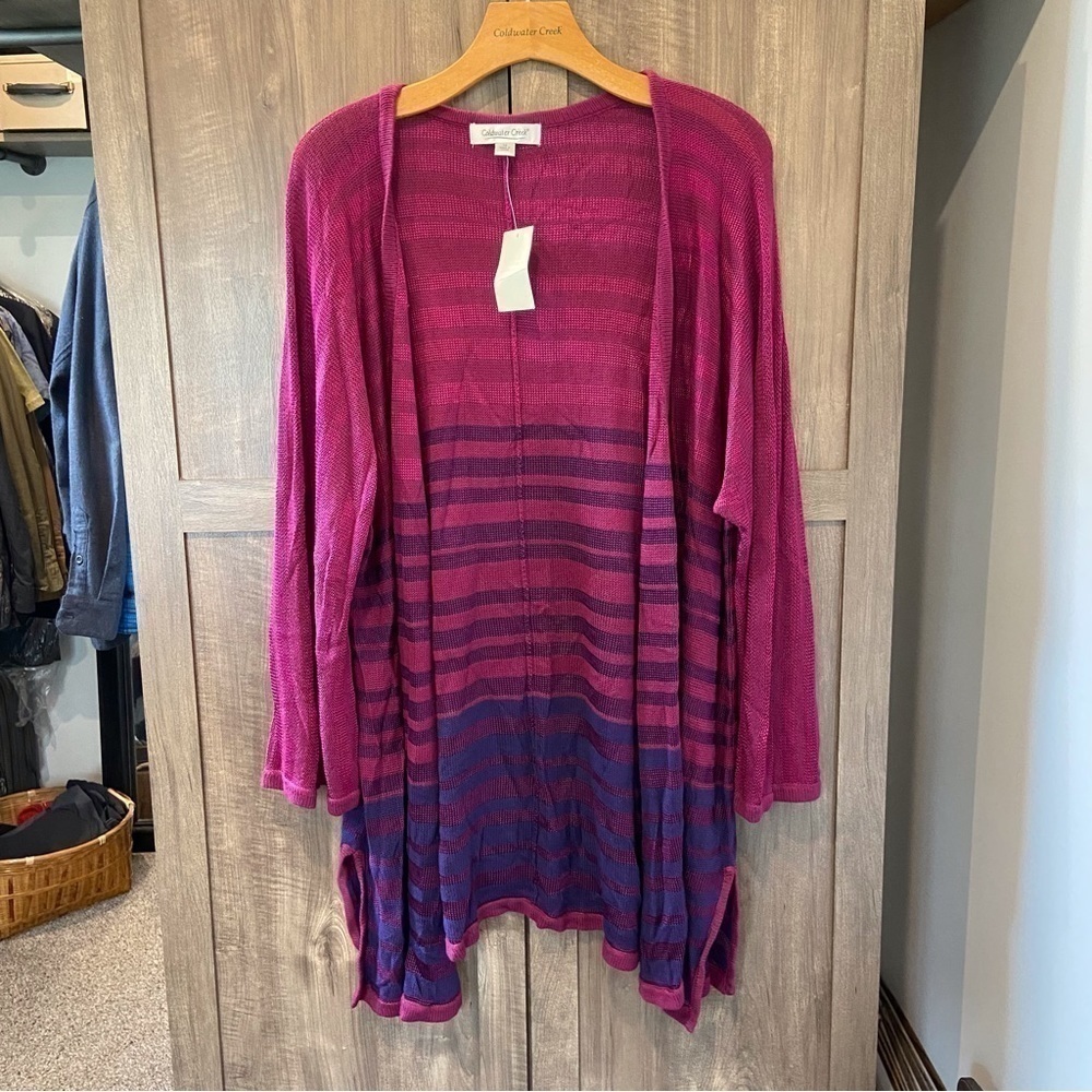 NWT Coldwater Creek 1X Rayon Open Cardigan Long lines
